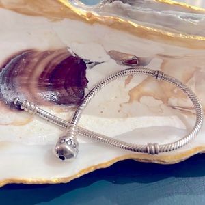 Pandora Moments 925 SS Barrel Clasp Snake Chain Bracelet